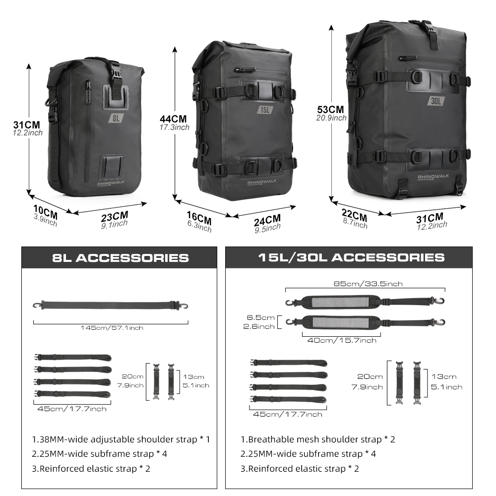 Rhinowalk – sacoche supérieure - Panniers Waterproof Rear avis et prix
